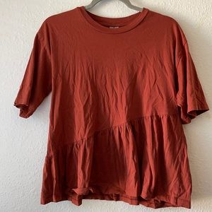 3/$20 ASOS Burnt Orange Peplum Tee Shirt